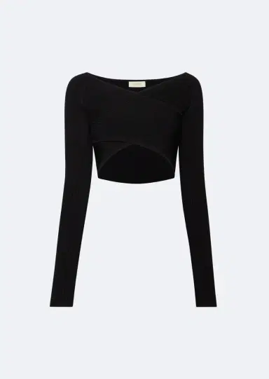 LAPOINTE Shiny Viscose Cropped Top | Thumbnail 3