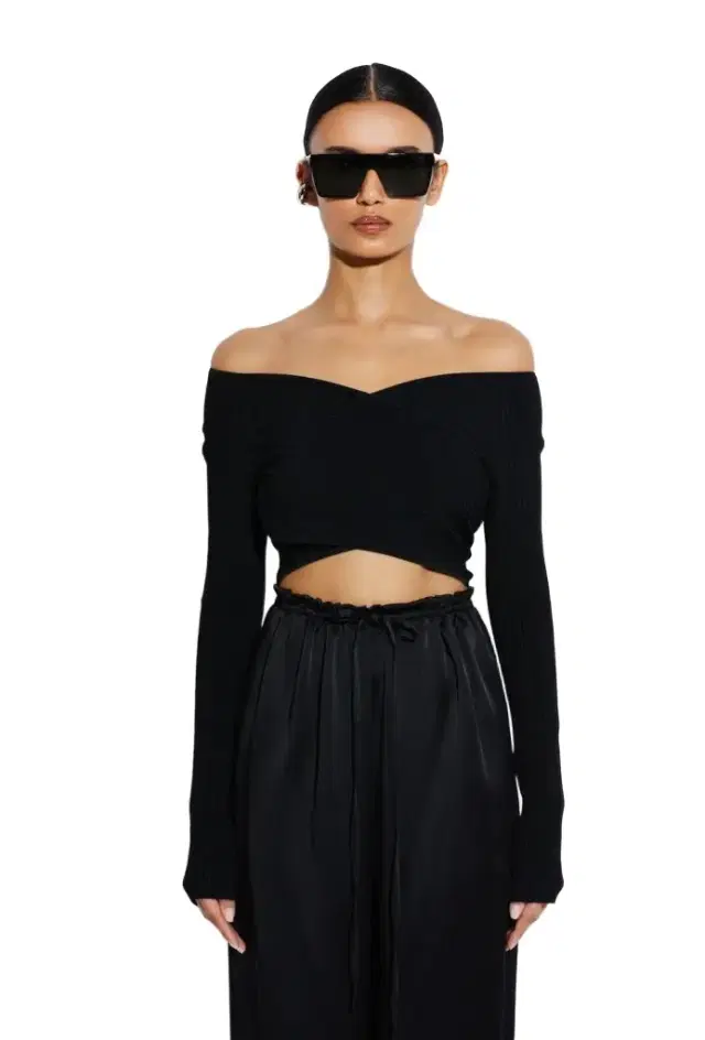 LAPOINTE Shiny Viscose Cropped Top