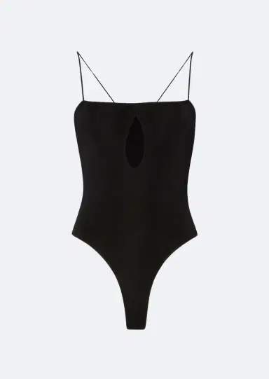 LAPOINTE Shiny Viscose Slit Bodysuit | Thumbnail 3