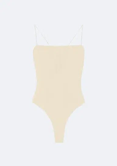 LAPOINTE Shiny Viscose Slit Bodysuit | Thumbnail 4