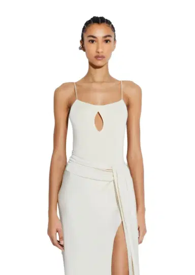 LAPOINTE Shiny Viscose Slit Bodysuit | Thumbnail 1