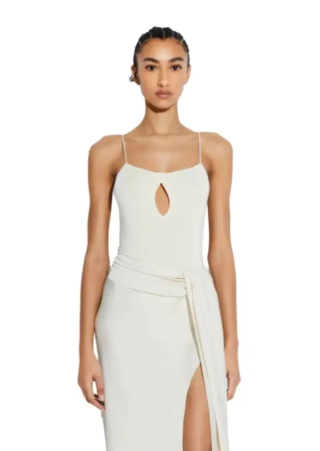 LAPOINTE Shiny Viscose Slit Bodysuit