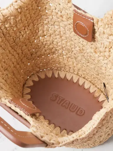 Staud Sienna Mini Leather-trimmed Raffia Tote | Thumbnail 5 Staud Sienna Mini Leather-trimmed Raffia Tote | Thumbnail 5