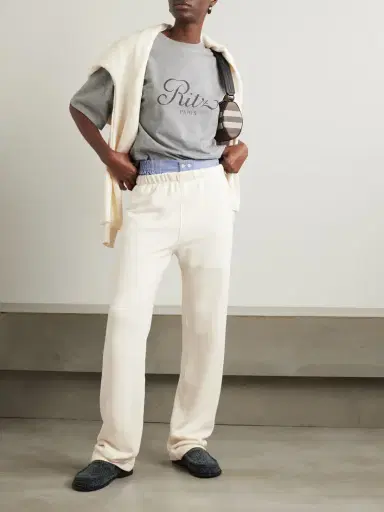 ÉTERNE Cotton And Modal-blend Jersey Straight-leg Sweatpants | Thumbnail 2