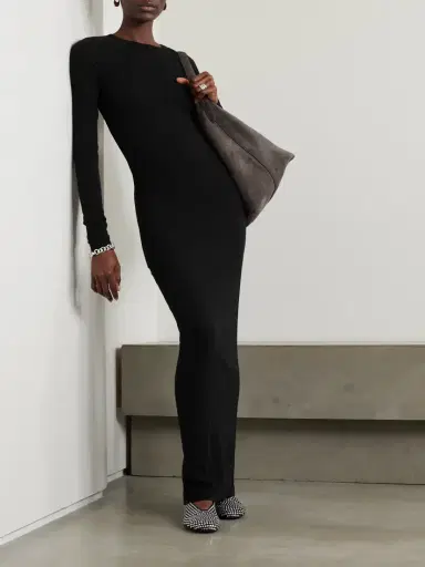 ÉTERNE Ribbed Stretch-jersey Maxi Dress | Thumbnail 2