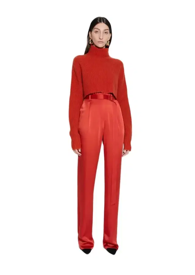 LAPOINTE Airy Cashmere Cropped Turtleneck