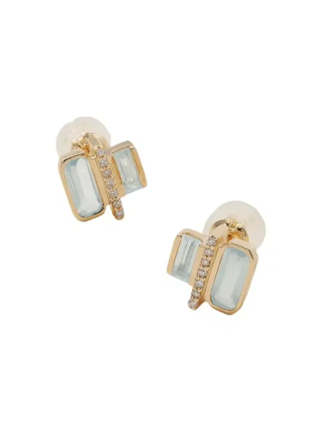 Melissa Joy Manning Cityscape 14-karat Recycled Gold, Aquamarine And Diamond Earrings