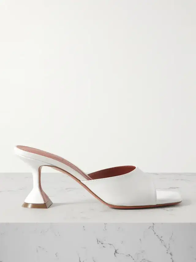 Amina Muaddi Lupita Textured-leather Pumps