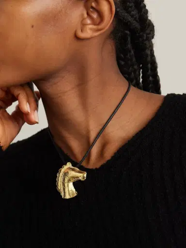 YSSO Aethon Gold-plated And Cord Necklace | Thumbnail 2