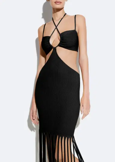 LAPOINTE Matte Viscose Cut Out Dress | Thumbnail 3