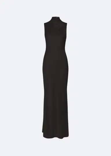 Lapointe Satin Drape Neck Sleeveless Dress | Thumbnail 3 Lapointe Satin Drape Neck Sleeveless Dress | Thumbnail 3