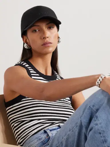 Saint Laurent Embroidered Cotton And Linen-blend Gabardine Baseball Cap | Thumbnail 2 Saint Laurent Embroidered Cotton And Linen-blend Gabardine Baseball Cap | Thumbnail 2