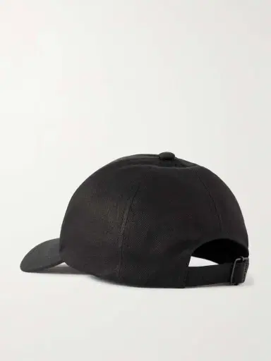 Saint Laurent Embroidered Cotton And Linen-blend Gabardine Baseball Cap | Thumbnail 3 Saint Laurent Embroidered Cotton And Linen-blend Gabardine Baseball Cap | Thumbnail 3