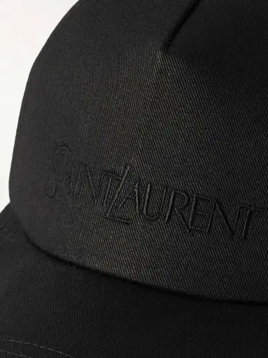 Saint Laurent Embroidered Cotton And Linen-blend Gabardine Baseball Cap | Thumbnail 4 Saint Laurent Embroidered Cotton And Linen-blend Gabardine Baseball Cap | Thumbnail 4