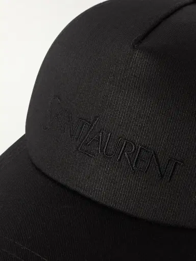 Saint Laurent Embroidered Cotton And Linen-blend Gabardine Baseball Cap | Thumbnail 8 Saint Laurent Embroidered Cotton And Linen-blend Gabardine Baseball Cap | Thumbnail 8