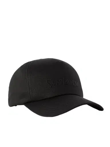 Saint Laurent Embroidered Cotton And Linen-blend Gabardine Baseball Cap | Thumbnail 1 Saint Laurent Embroidered Cotton And Linen-blend Gabardine Baseball Cap | Thumbnail 1