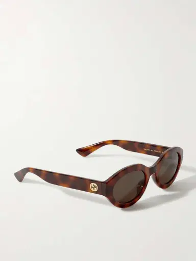 Gucci Eyewear Oval-frame Tortoiseshell Acetate Sunglasses | Thumbnail 3 Gucci Eyewear Oval-frame Tortoiseshell Acetate Sunglasses | Thumbnail 3