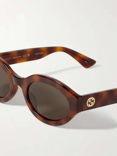 Gucci Eyewear Oval-frame Tortoiseshell Acetate Sunglasses | Thumbnail 4 Gucci Eyewear Oval-frame Tortoiseshell Acetate Sunglasses | Thumbnail 4