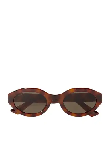 Gucci Eyewear Oval-frame Tortoiseshell Acetate Sunglasses | Thumbnail 1 Gucci Eyewear Oval-frame Tortoiseshell Acetate Sunglasses | Thumbnail 1