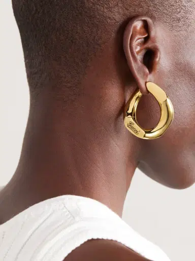 Gucci Large Gold-tone Hoop Earrings | Thumbnail 2