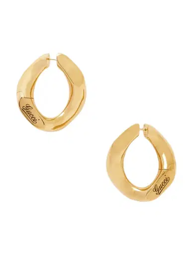 Gucci Large Gold-tone Hoop Earrings | Thumbnail 1
