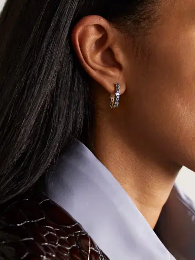 Ileana Makri Rivulet 18-karat Gold Sapphire Hoop Earrings | Thumbnail 2 Ileana Makri Rivulet 18-karat Gold Sapphire Hoop Earrings | Thumbnail 2
