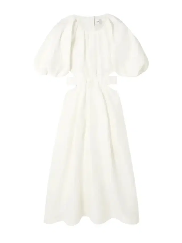 Mimosa Cutout Gathered Linen-blend Midi Dress