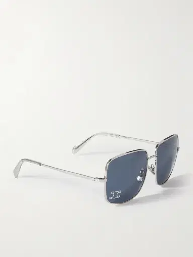 CELINE Eyewear Triomphe Crystal-embellished Square-frame Silver-tone Sunglasses | Thumbnail 3 CELINE Eyewear Triomphe Crystal-embellished Square-frame Silver-tone Sunglasses | Thumbnail 3