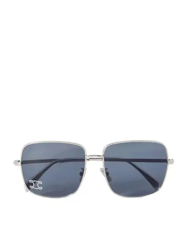 CELINE Eyewear Triomphe Crystal-embellished Square-frame Silver-tone Sunglasses | Thumbnail 1 CELINE Eyewear Triomphe Crystal-embellished Square-frame Silver-tone Sunglasses | Thumbnail 1