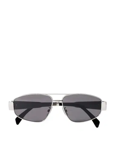 CELINE Eyewear Triomphe Aviator-style Silver-tone And Acetate Sunglasses | Thumbnail 1 CELINE Eyewear Triomphe Aviator-style Silver-tone And Acetate Sunglasses | Thumbnail 1