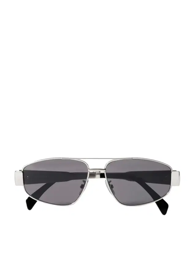CELINE Eyewear Triomphe Aviator-style Silver-tone And Acetate Sunglasses