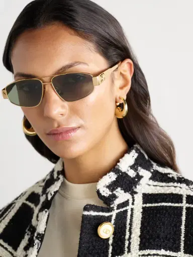 CELINE Eyewear Triomphe Aviator-style Gold-tone And Acetate Sunglasses | Thumbnail 2 CELINE Eyewear Triomphe Aviator-style Gold-tone And Acetate Sunglasses | Thumbnail 2