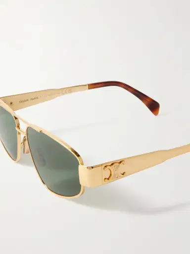 CELINE Eyewear Triomphe Aviator-style Gold-tone And Acetate Sunglasses | Thumbnail 4 CELINE Eyewear Triomphe Aviator-style Gold-tone And Acetate Sunglasses | Thumbnail 4