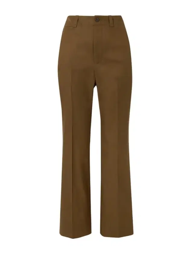 Cotton-drill Straight-leg Pants