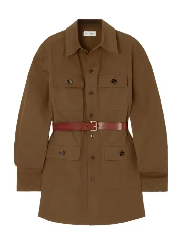 Belted Cotton-twill Shirt
