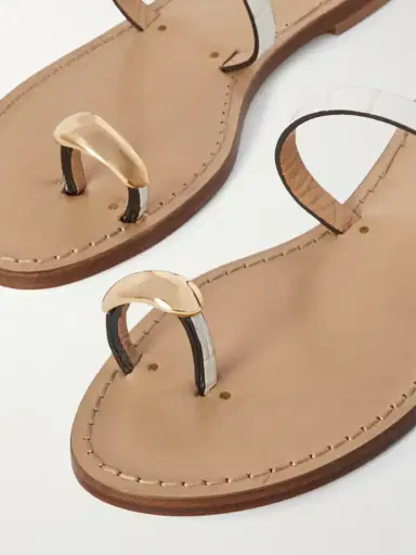 AMANU The Kibera Embellished Croc-effect Leather Sandals | Thumbnail 4