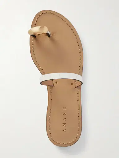 AMANU The Kibera Embellished Croc-effect Leather Sandals | Thumbnail 5