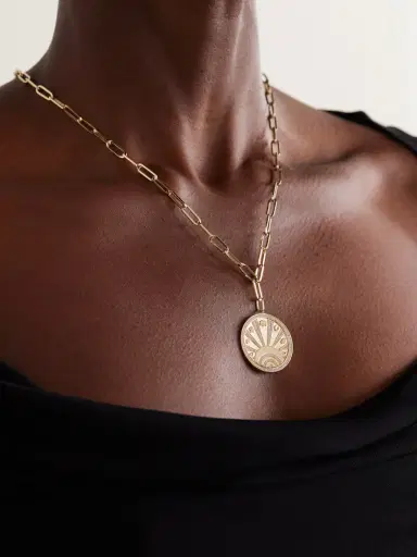Sydney Evan Evil Eye Luck Coin 14-karat Gold Diamond Necklace | Thumbnail 2