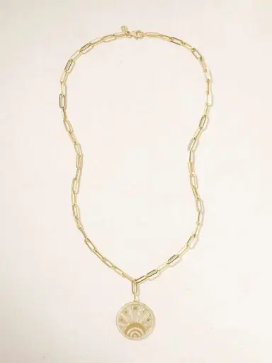 Sydney Evan Evil Eye Luck Coin 14-karat Gold Diamond Necklace | Thumbnail 4