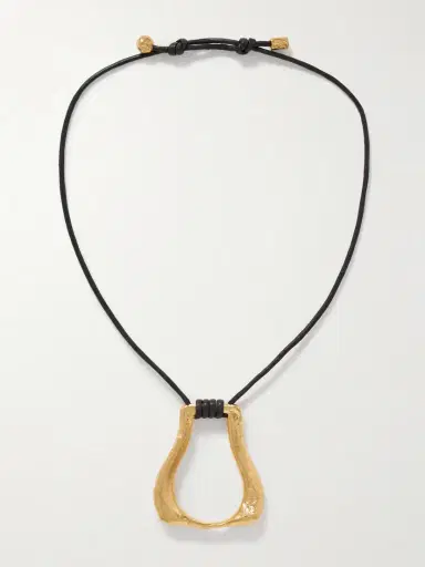 Alighieri The Link Of Wanderlust Recycled Gold-plated Cord Necklace | Thumbnail 4