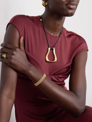 Alighieri The Link Of Wanderlust Recycled Gold-plated Cord Necklace | Thumbnail 5