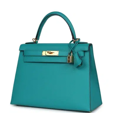 HERMÈS Pre-owned Hermes Kelly Sellier 28 Vert Verone Epsom Gold Hardware | Thumbnail 3 HERMÈS Pre-owned Hermes Kelly Sellier 28 Vert Verone Epsom Gold Hardware | Thumbnail 3