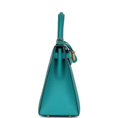 HERMÈS Pre-owned Hermes Kelly Sellier 28 Vert Verone Epsom Gold Hardware | Thumbnail 4 HERMÈS Pre-owned Hermes Kelly Sellier 28 Vert Verone Epsom Gold Hardware | Thumbnail 4