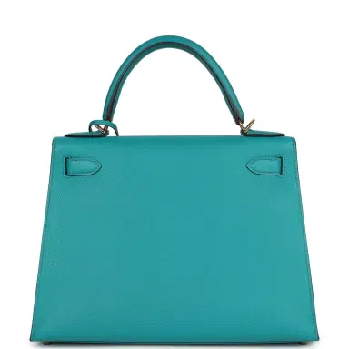 HERMÈS Pre-owned Hermes Kelly Sellier 28 Vert Verone Epsom Gold Hardware | Thumbnail 5 HERMÈS Pre-owned Hermes Kelly Sellier 28 Vert Verone Epsom Gold Hardware | Thumbnail 5