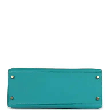 HERMÈS Pre-owned Hermes Kelly Sellier 28 Vert Verone Epsom Gold Hardware | Thumbnail 6 HERMÈS Pre-owned Hermes Kelly Sellier 28 Vert Verone Epsom Gold Hardware | Thumbnail 6
