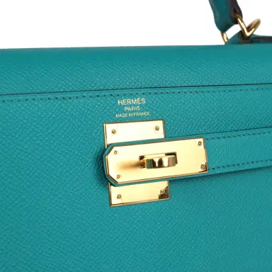 HERMÈS Pre-owned Hermes Kelly Sellier 28 Vert Verone Epsom Gold Hardware | Thumbnail 7 HERMÈS Pre-owned Hermes Kelly Sellier 28 Vert Verone Epsom Gold Hardware | Thumbnail 7
