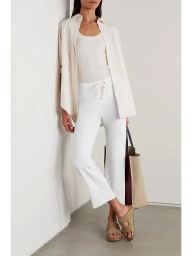James Perse Cropped Supima Cotton-terry Track Pants | Thumbnail 2 James Perse Cropped Supima Cotton-terry Track Pants | Thumbnail 2