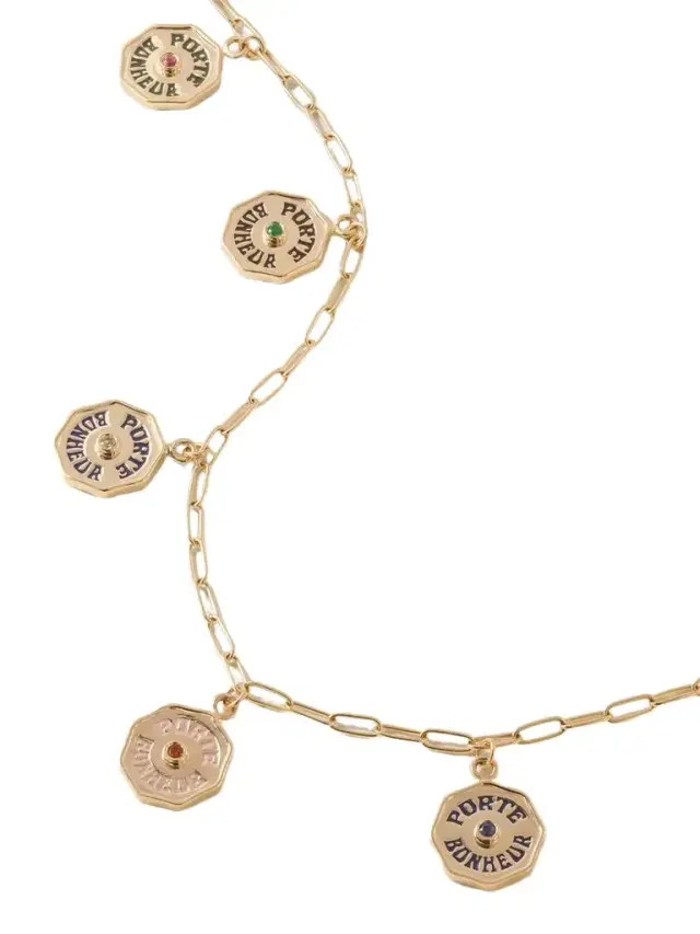 Wee Porte Bonheur 14-karat Gold Multi-stone Necklace