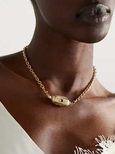Marie Lichtenberg Love You Locket 14-karat Gold Multistone Necklace | Thumbnail 2 Marie Lichtenberg Love You Locket 14-karat Gold Multistone Necklace | Thumbnail 2