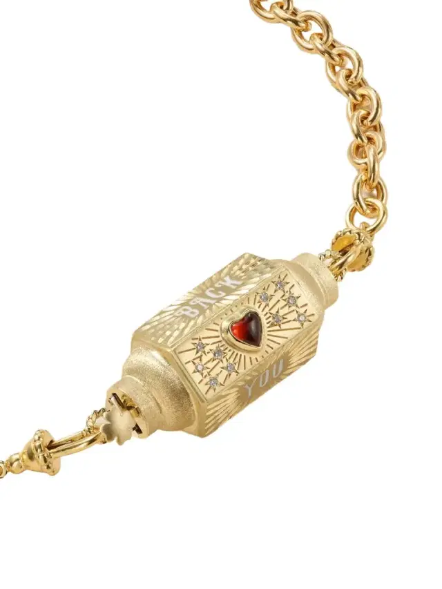 Love You Locket 14-karat Gold Multistone Necklace